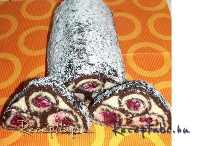 Kókusztekercs meggyel