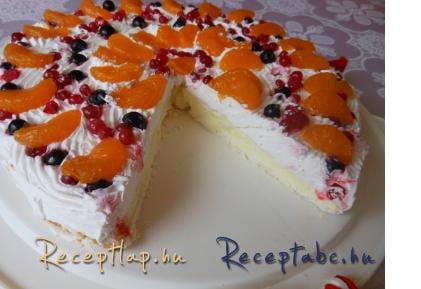 Gyümölcsös habos szelet