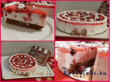 Erdei joghurtos torta és marcipános téglalap