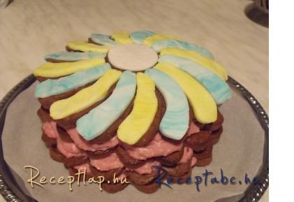 Málnahabos virág torta